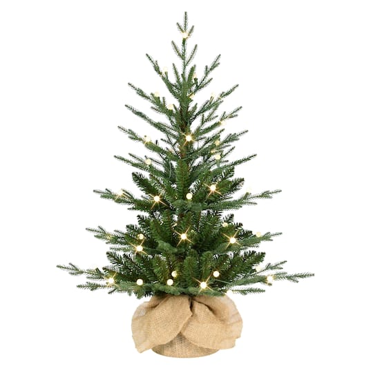 3ft. Pre-Lit Artificial Christmas Tree in Burlap Base